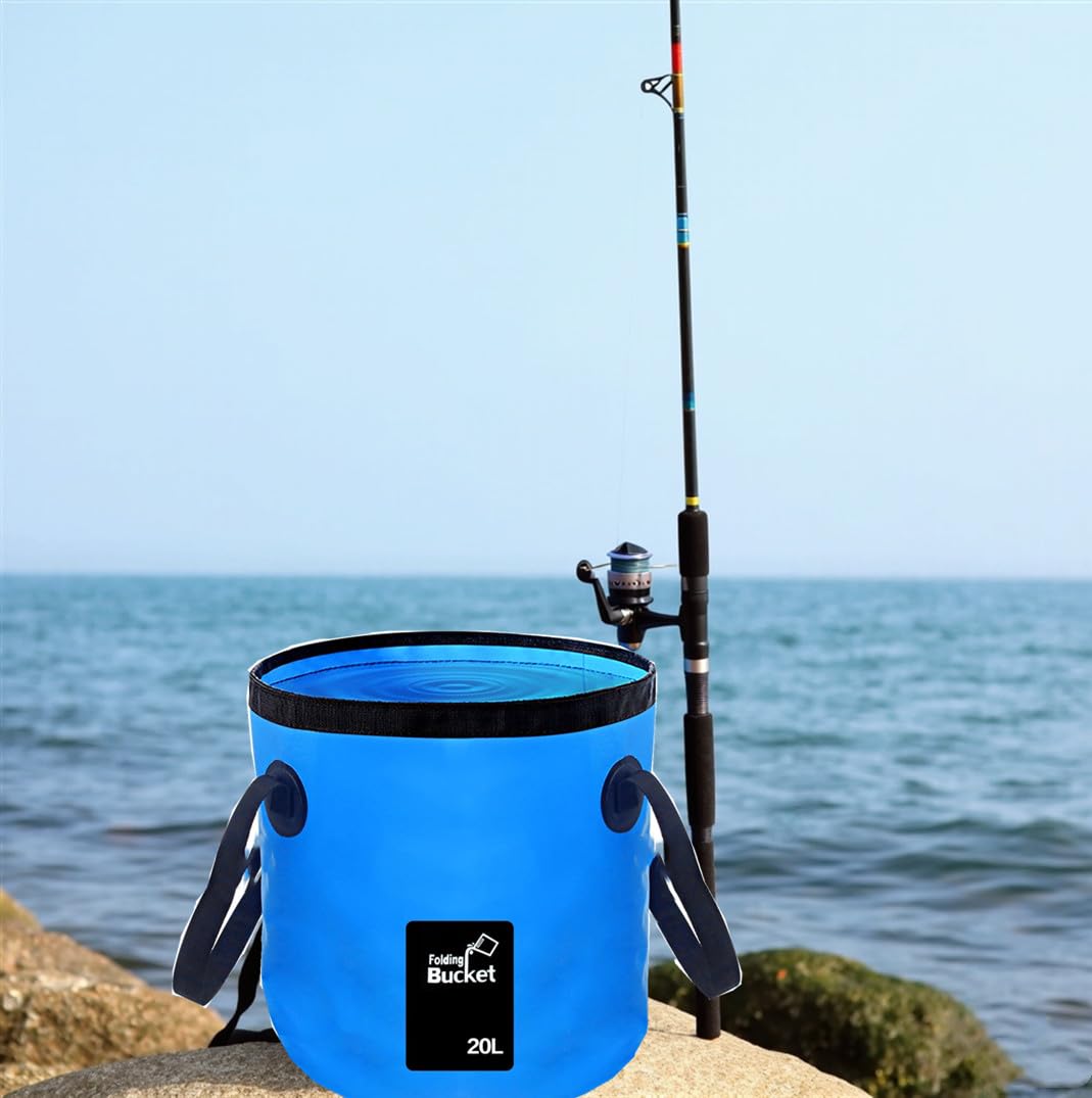 Mizorlie (2Pack) Collapsible Buckets, Camping Water Storage Container 5 Gallon(20L) Portable Folding Bucket Wash Basin For Trave