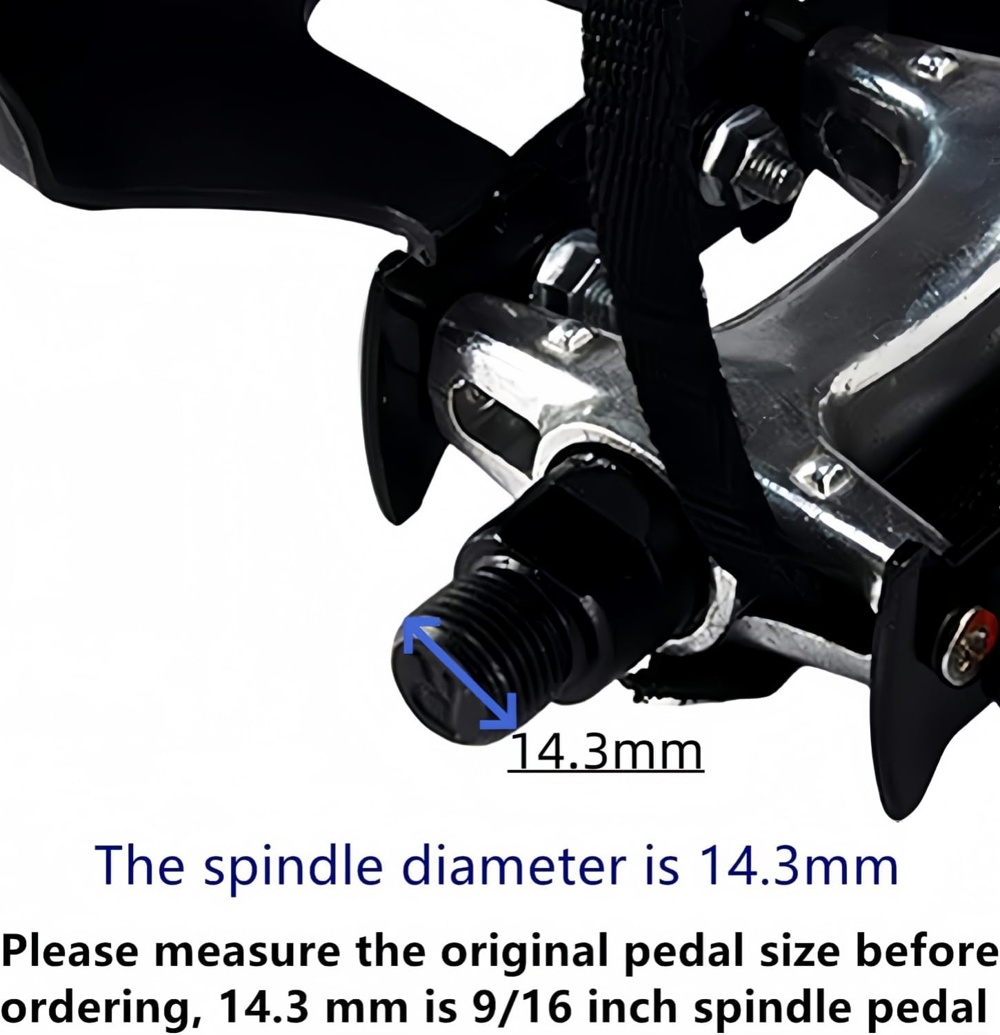 Ybeki Bike Pedals With Toe Clip And Straps, For Exercise Bike, Spin Bike And Outdoor Bicycles, 9/16-Inch Spindle Resin/Alloy Bic
