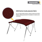 Seamander 4 Bow Bimini Top Boat Cover 4 Straps For Front And Rear Includes With Mounting Hardware(4 Bow 8'L X 54'' H X 85''-90''
