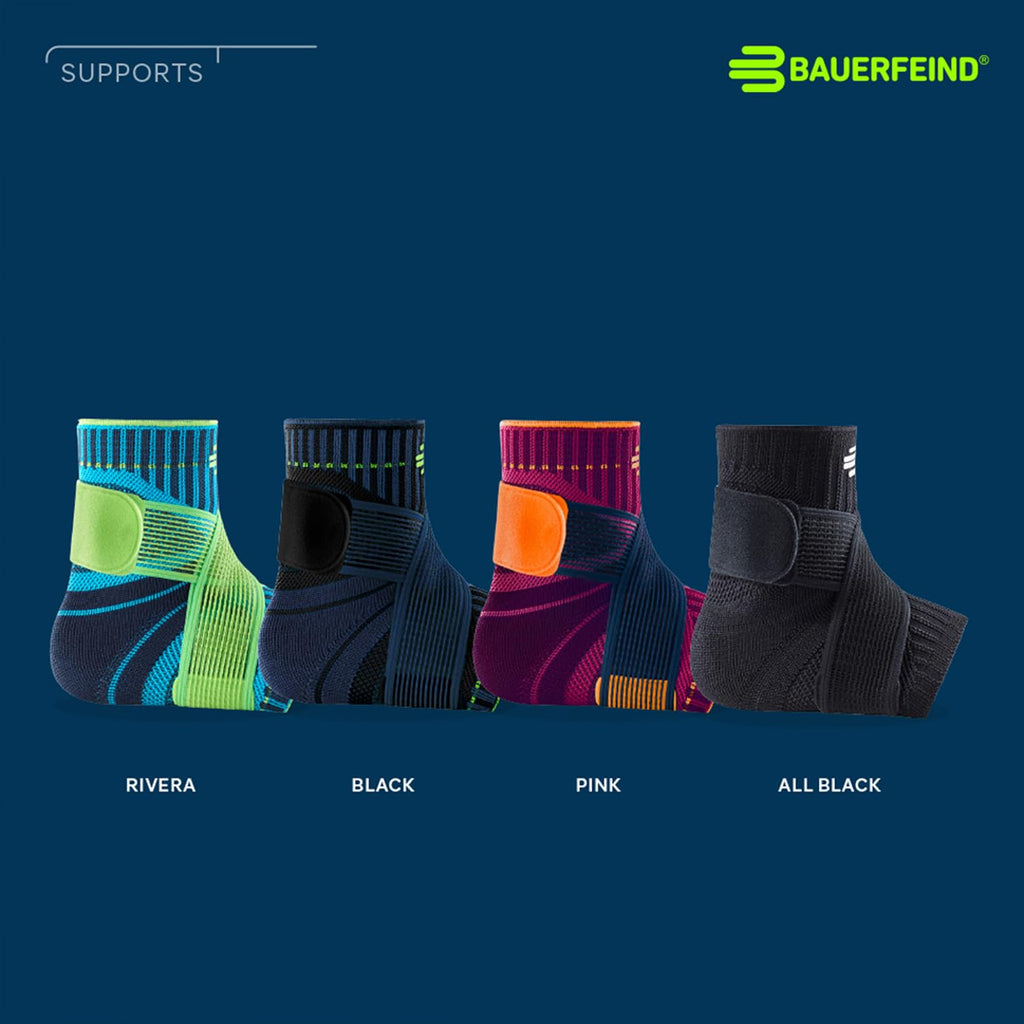 Bauerfeind Sports Ankle Support - Breathable Compression (Black, X-Smallright)