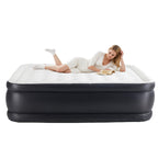 Yssoa Queen Camping Air Mattress With Built-In Electric High-Speed Pump, 18 Bed Height, Blow Up Inflatable Airbed With Carrying