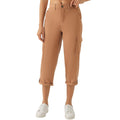 zsenoxaxi Womens Hiking Capri Pants Lightweight Stretchy Cropped Cargo Pants with Pockets for Outdoor Casual Travel(Mocha,XXXL)