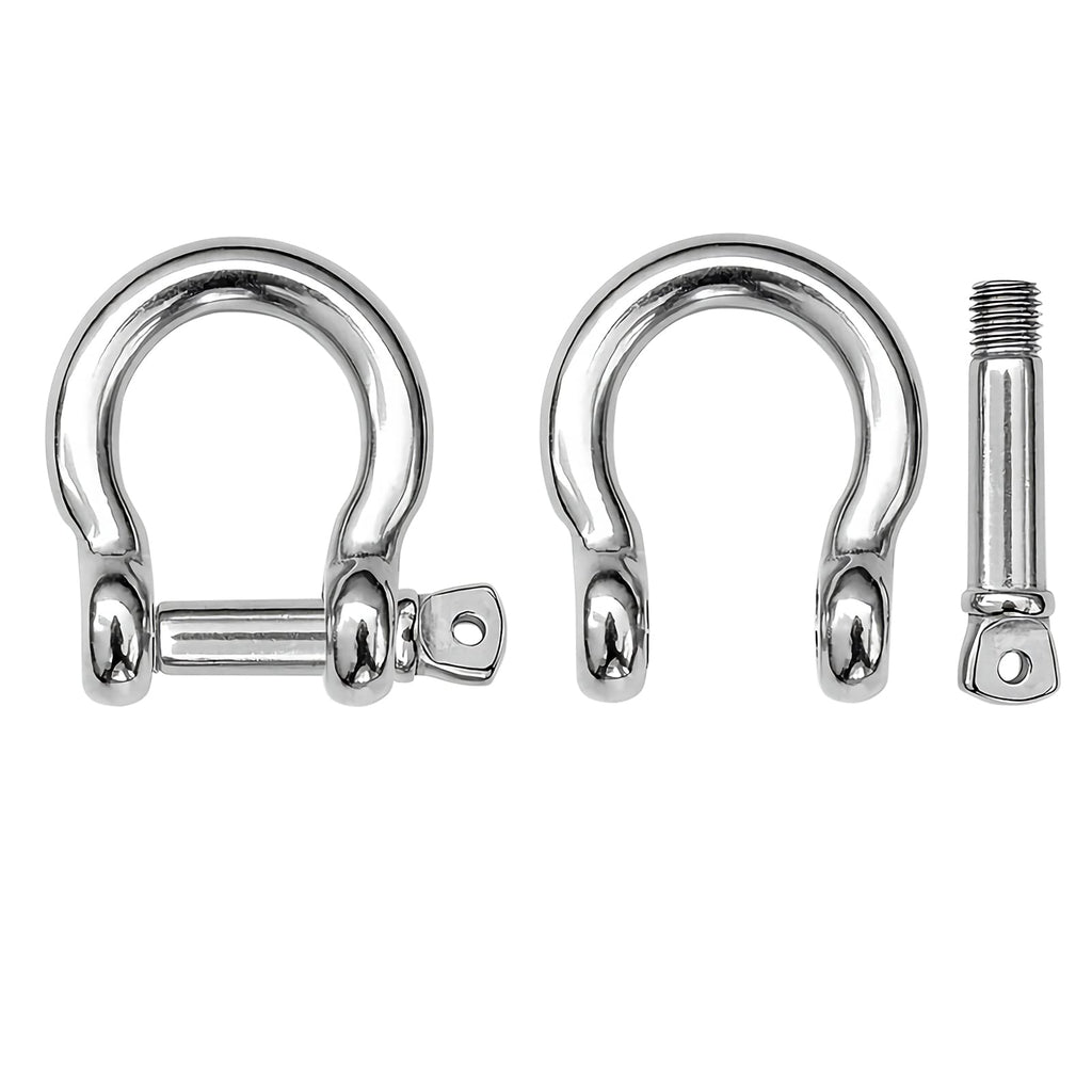 Amysports Heavy Duty Chain Shackle Stainless Lifting Load Pin Shackle Anchor Bow Marine Ring Shackles Steel Screw Outdoor M5 350