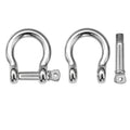Amysports Heavy Duty Chain Shackle Stainless Lifting Load Pin Shackle Anchor Bow Marine Ring Shackles Steel Screw Outdoor M5 350