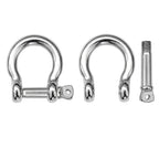 Amysports Heavy Duty Chain Shackle Stainless Lifting Load Pin Shackle Anchor Bow Marine Ring Shackles Steel Screw Outdoor M5 350