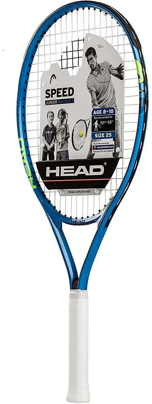 Head Speed Kids Tennis Racquet - Beginners Pre-Strung Head Light Balance Jr Racket , Frustration Free Packaging - 25 Inch, Blue