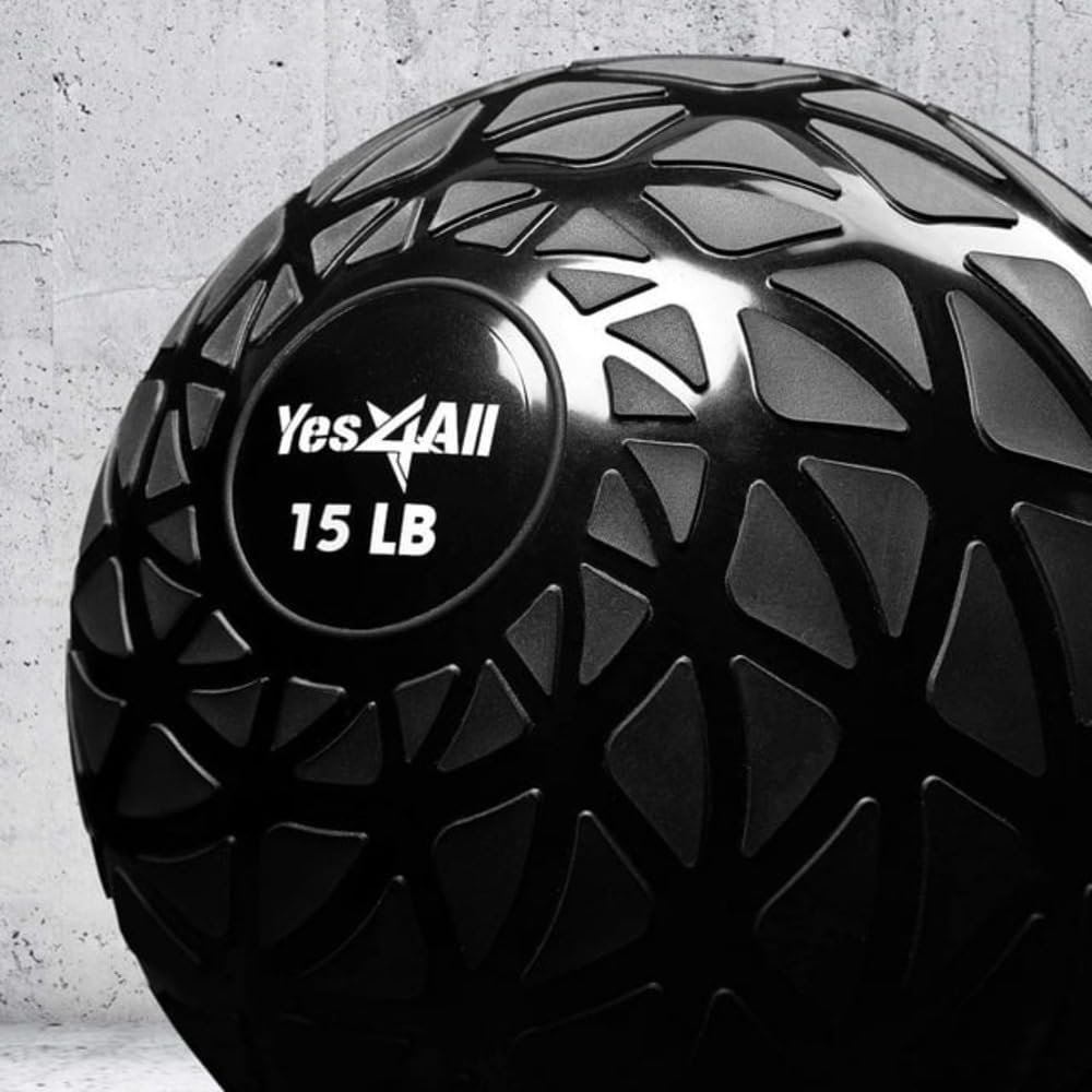 Yes4All Fitness Slam Medicine Ball 15Lbs For Exercise, Strength, Power Workout  Workout Ball  Weighted Ball  Exercise Ball  Dyna