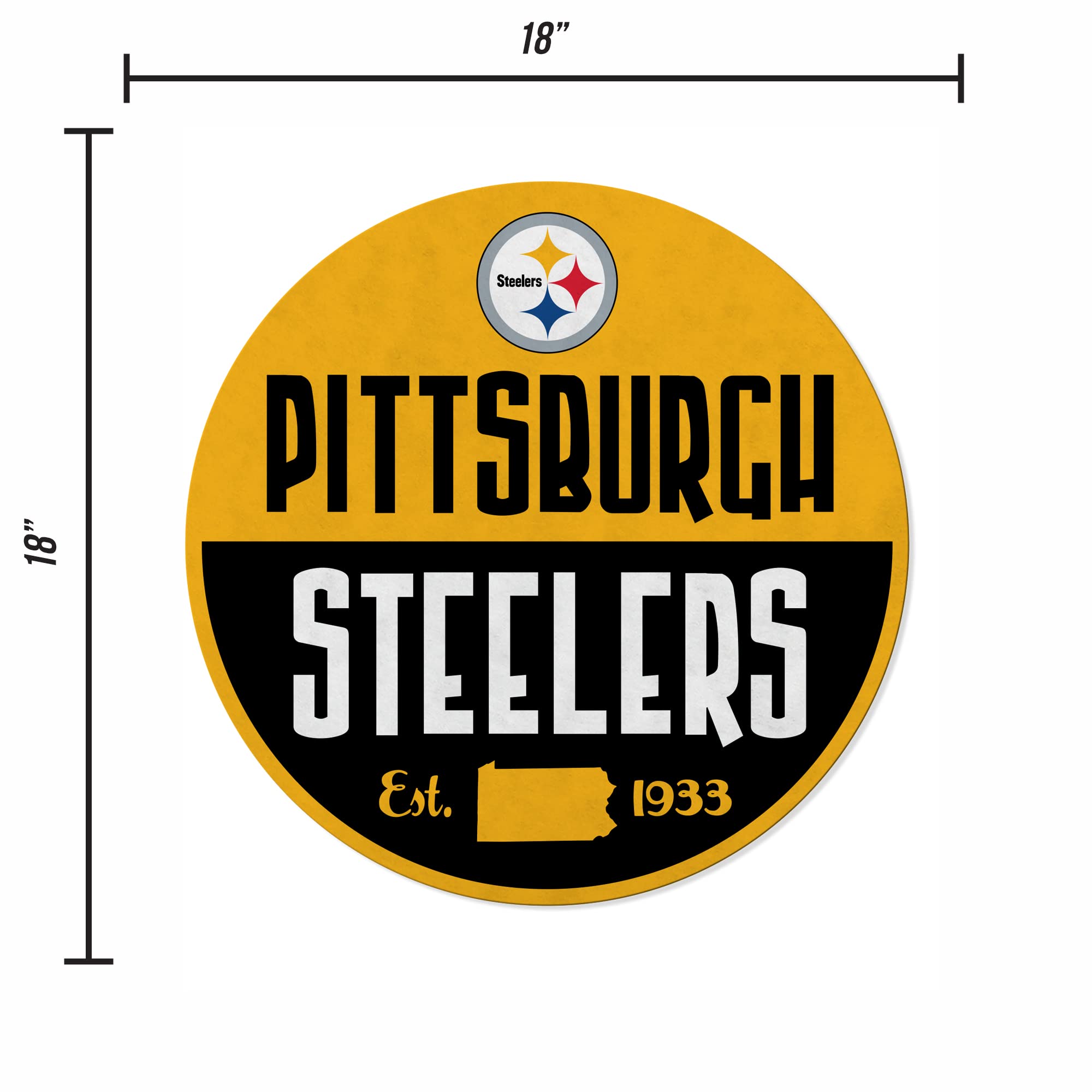 Rico Industries Nfl Football Pittsburgh Steelers Classic Shape Cut Pennant - Home And Living Room D  Cor - Soft Felt Ez To Hang