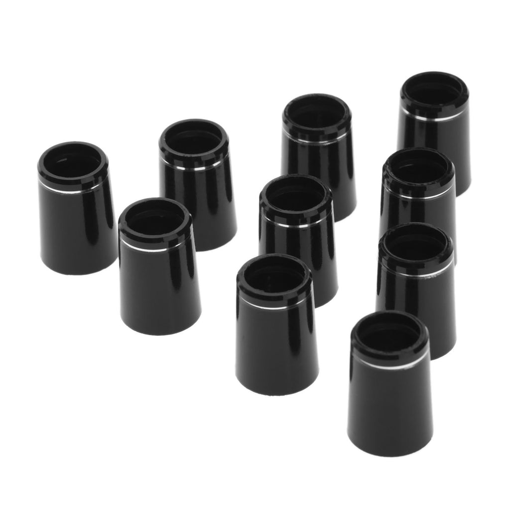 Muxsam 10Pcs .335 Black Golf Tapered Ferrules Compatible For Irons Shaft Universal With Single Silver Ring