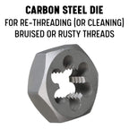 Drill America 2-20 Carbon Steel Hex Die, Dwt Series