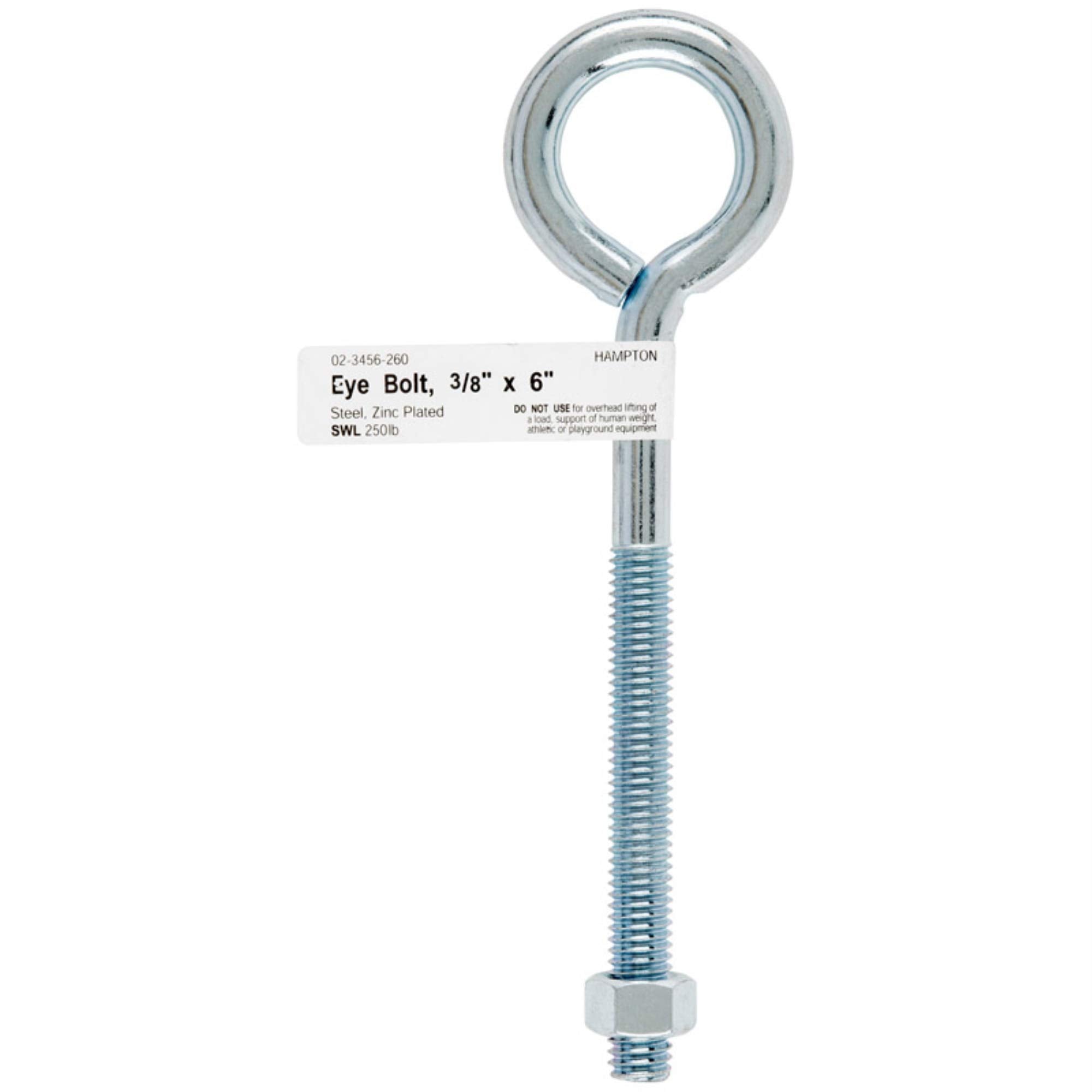Bolt Eye W/Nut 3/8''''X6'''' (Pack Of 10)