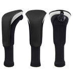 Golf Club Sock Long Neck Mesh Hybrid Putter Headcover Head Covers Interchangeable W/No. Tag (Black 4Pcs)