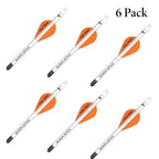 New Archery Products Quikfletch Twister 2'' 3-Vane Stabilizing Fletching - White Tube, Orange/White Vanes