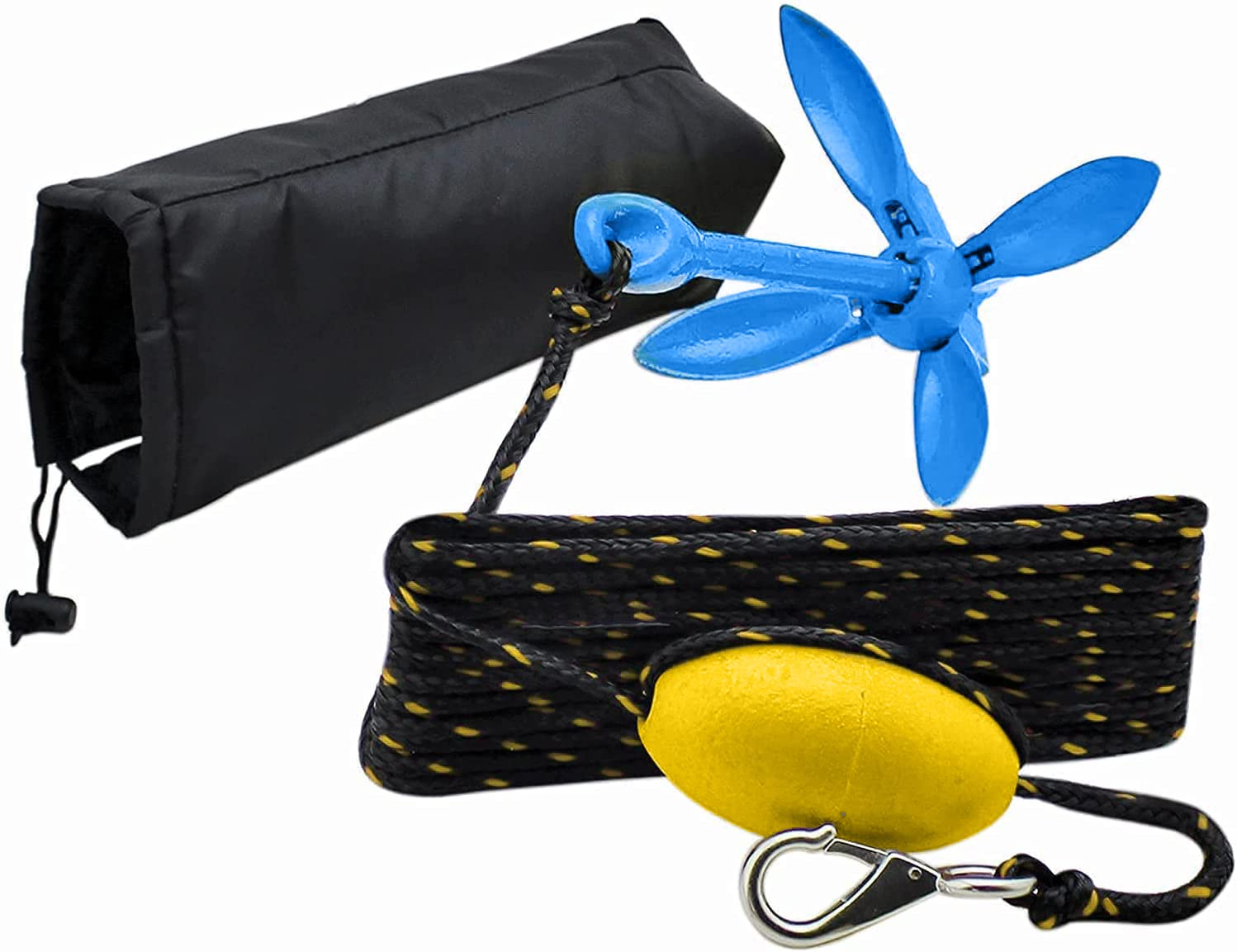Xialuo Marine Kayak Anchor Kits 3.5 Lb Folding Anchor Accessories With 30 Ft Rope For Fishing Kayaks, Canoe, Jet Ski, Sup Paddle