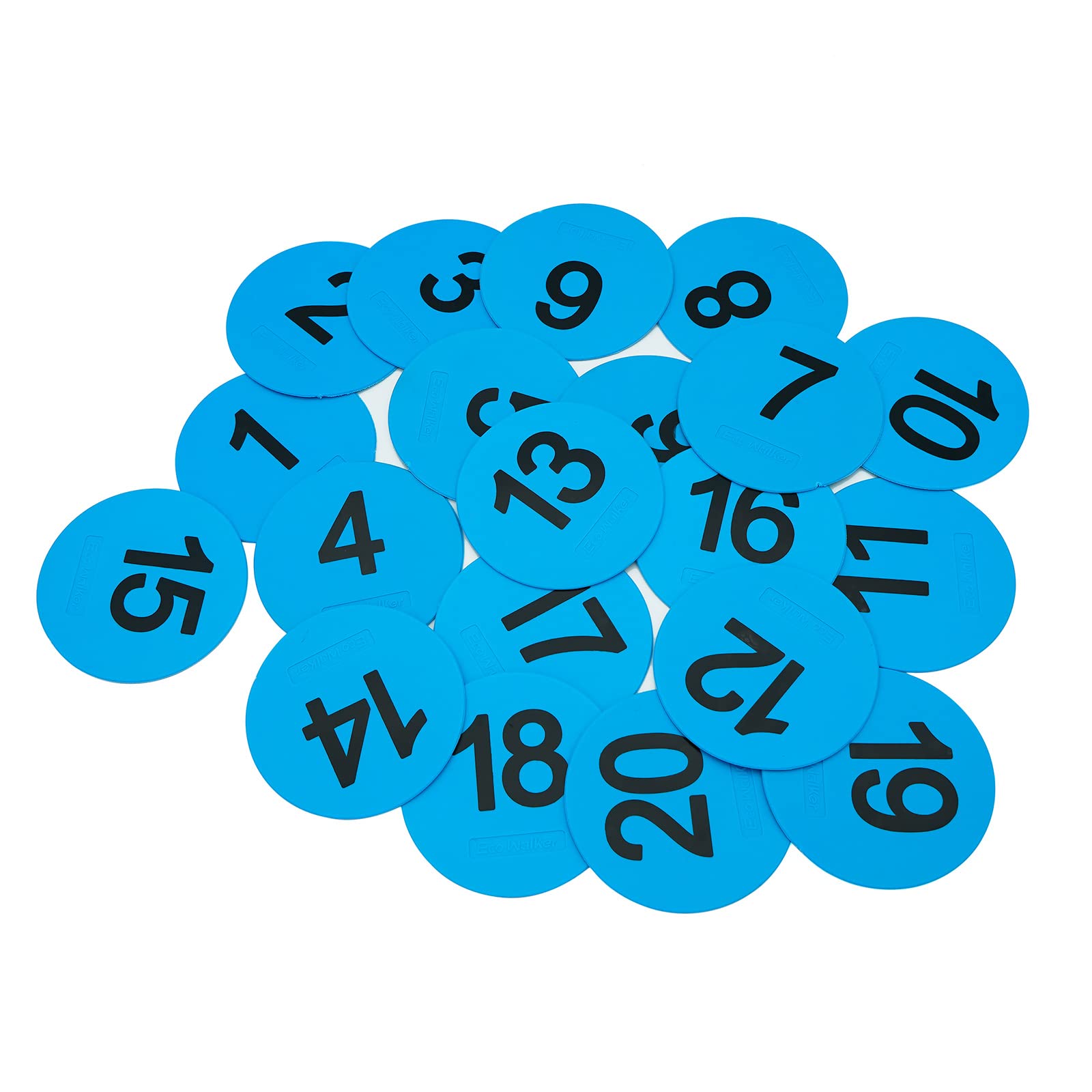 Eco Walker 4Inch Mini Floor Spot Markers For Classroom Preschool And Kindergarten (Set Of 20Pcs) (Blue Number 1-20)
