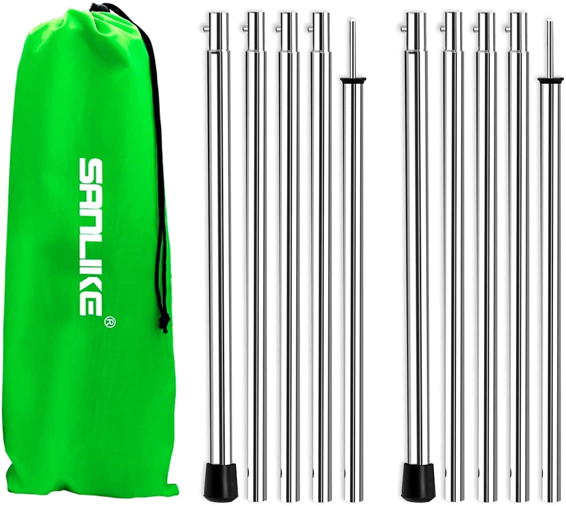 San Like Telescoping Tarp Poles Adjustable Tent Poles For Tarp Canopy Poles For Camping Canopy Awning Shelter Backpacking Hiking