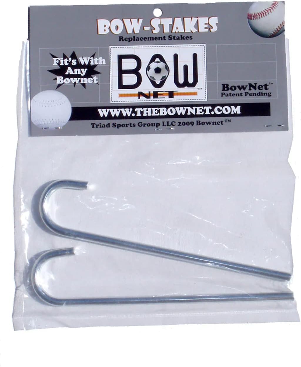 Bow Stakes - Metal Stakes for Bownet Nets, Goals, and Sports Equipment, 2 Pack 6 - Rust-Resistant Ground Anchors for Softball, B