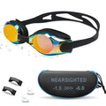 Aikotoo Adjustable Strap Nearsighted Swimming Goggles, Shortsighted Swim Goggles