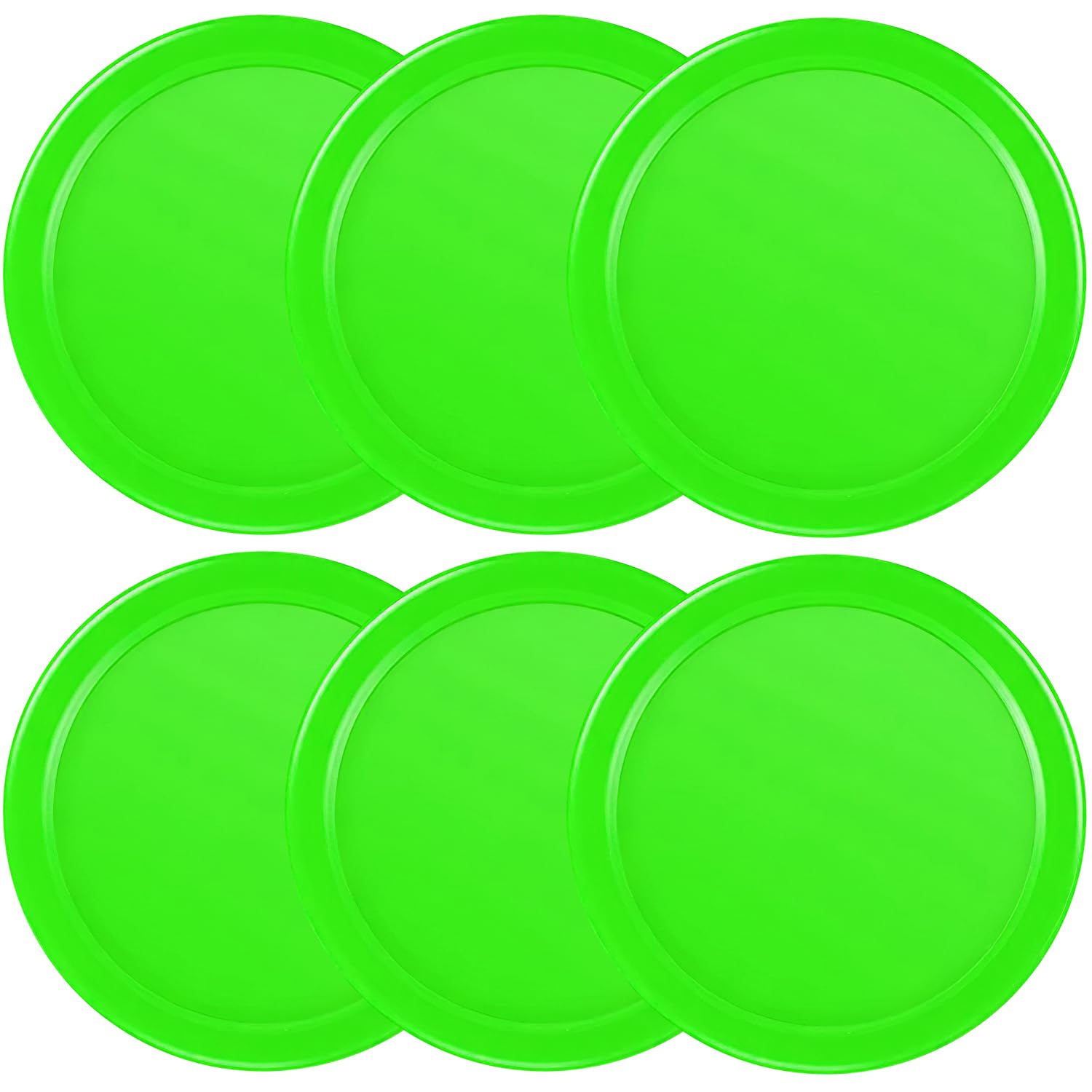 3 1/4 Inches Air Hockey Pucks 6 Pack Full Size Heavy Replacement Pucks for Game Tables Equipment Accessories (Green)