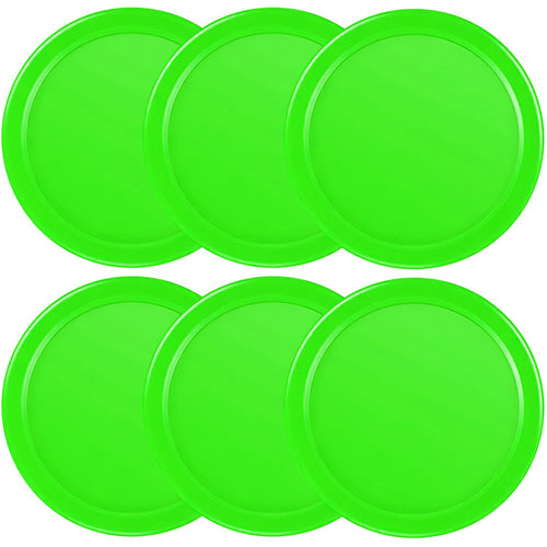 3 1/4 Inches Air Hockey Pucks 6 Pack Full Size Heavy Replacement Pucks for Game Tables Equipment Accessories (Green)