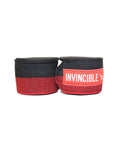 INVINCIBLE Nylon Mexican Style SemiStretch Hand Wraps (Black Red, 2.5 Meter)