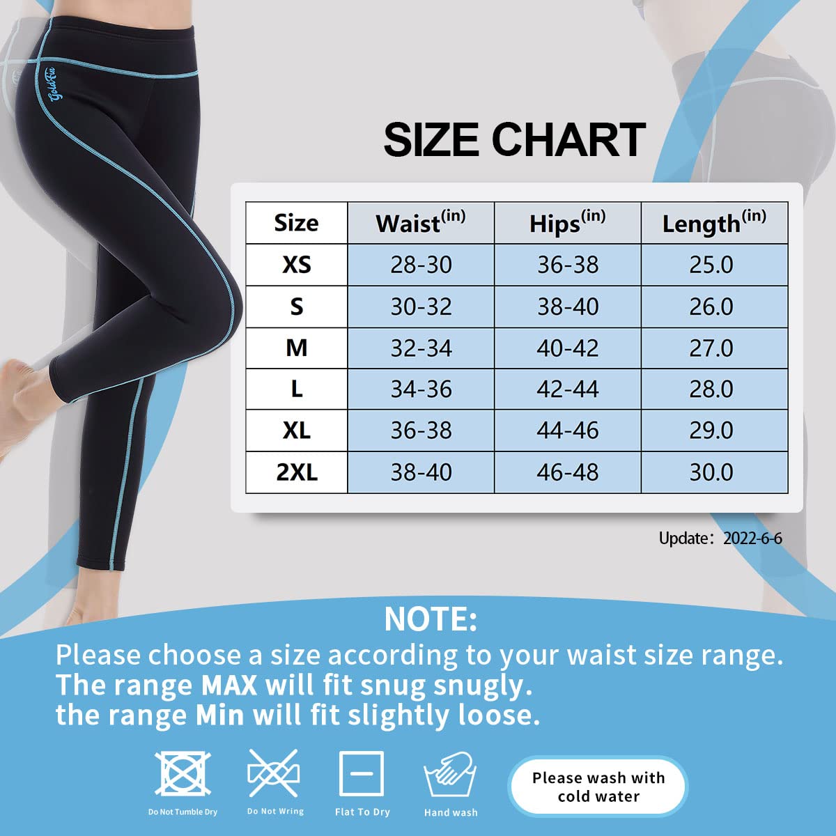 Goldfin Womens Wetsuit Pants, 2Mm Neoprene Pants Keep Warm For Diving Swimming Surfing Kayaking Boating (Blue, S)