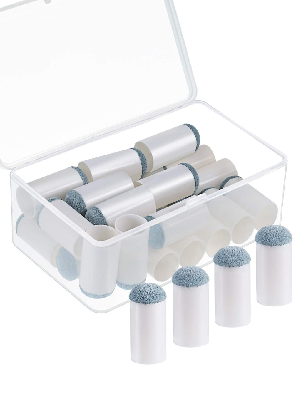Gejoy 24 Pieces Slip On Pool Cue Tips Billiard Cue Tips Slip-On Cue Tip Replacement With Storage Box
