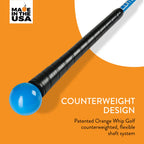 Orange Whip Compact Golf Swing Trainer Aid For Improved Rhythm, Flexibility, Balance, Tempo, Swing Plane, And Strength, Patented