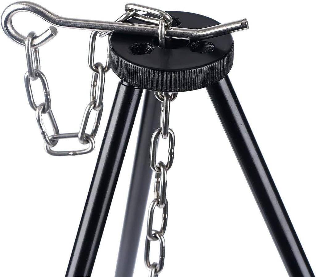 Camping Tripod Campfire Cooking Dutch Oven Tripod Mini Adjustable Grill Tripod Cooker Campfire Grill Stand Tripod Grilling Set C