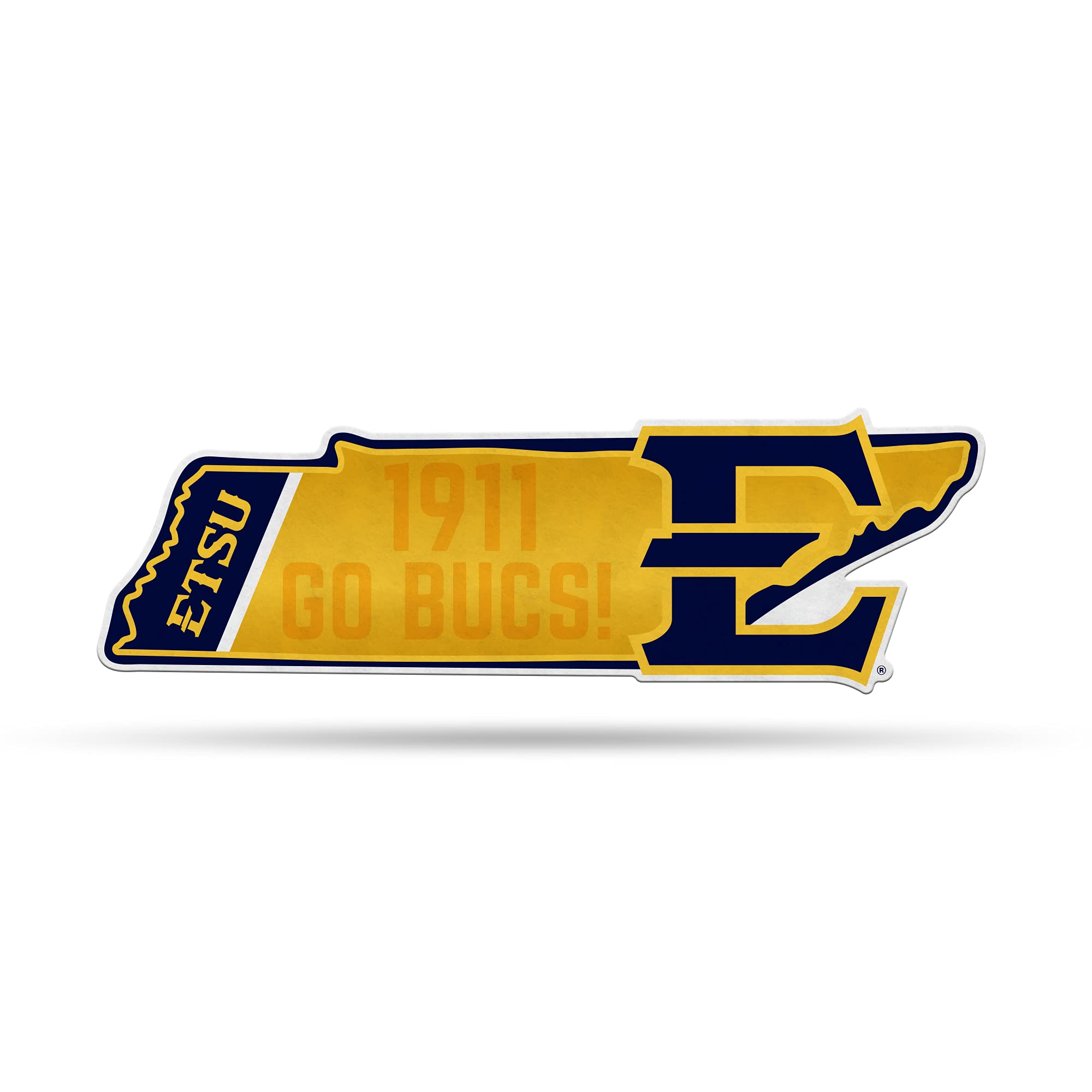 Rico Industries Ncaa East Tennessee State Buccaneers State Shape Shape Cut Pennant - Home And Living Room D  Cor - Soft Felt Ez