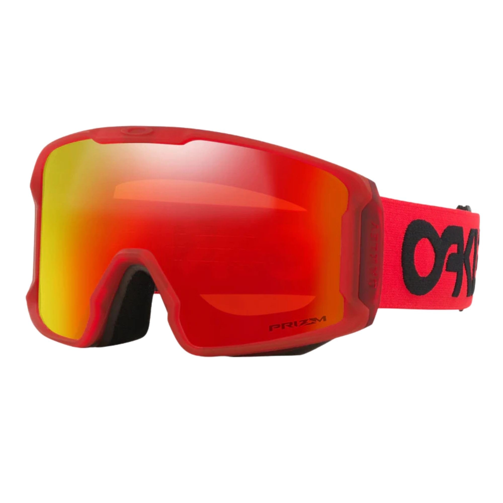 Oakley Line Miner L Redline w/Prizm Torch Ski Goggles for Men for Women+ Bundle Accessory Leash Kit, Microfiber Pouch