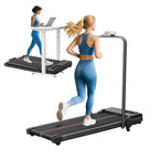 Walking Pad With Handle Bar And Incline, 3.0Hp Portable Small Treadmills With Handles For Home Small Spaces, 0.6-6.2Mph Electric