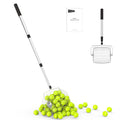 NEEWER Basics Tennis Ball Hopper Picker Upper, No Bending Over Quick Rolling Cylinder Collector Pickleball Holder, 30.3-56.6/80-