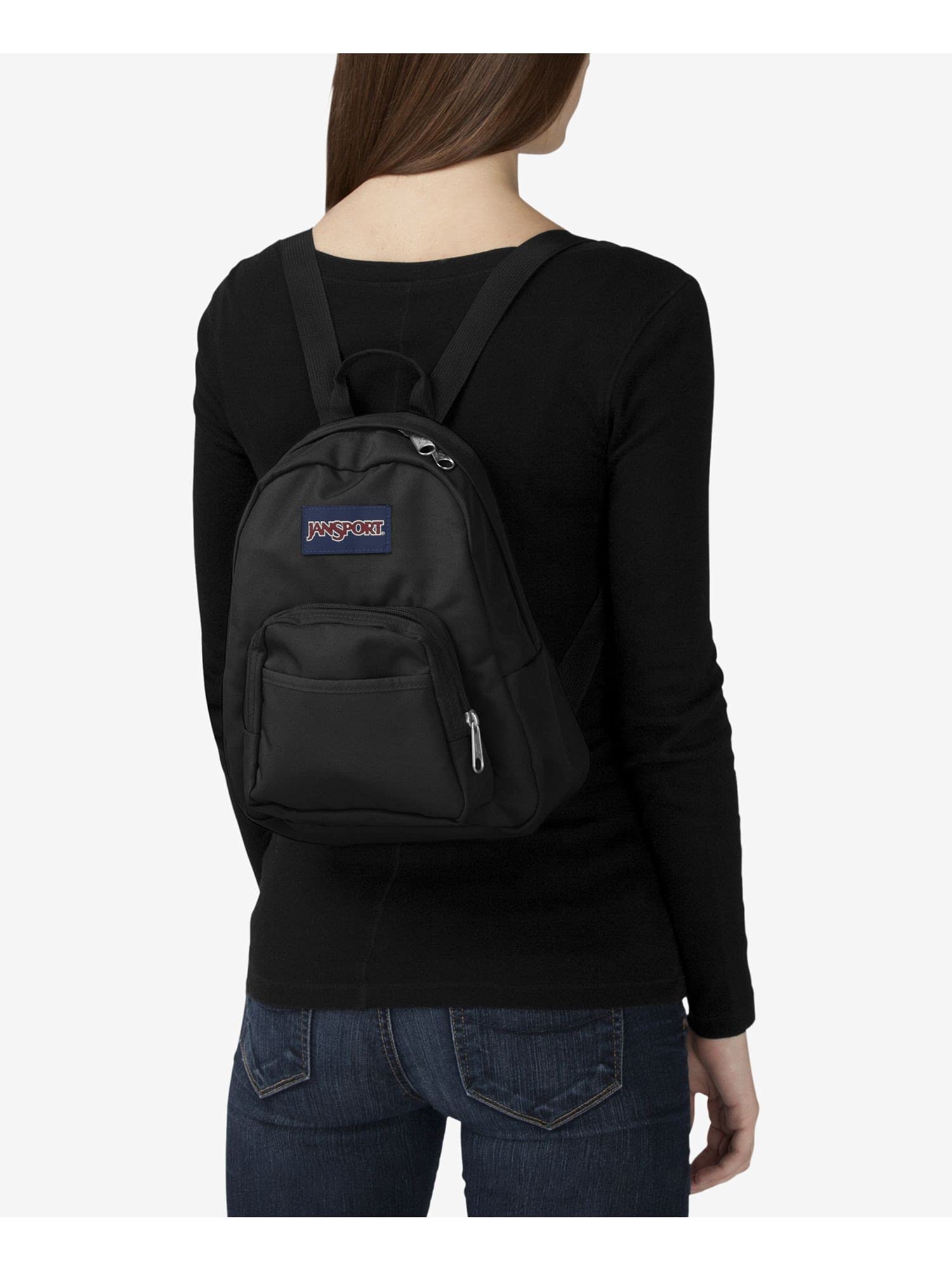 Jansport Half Pint Mini Backpack For Women, Men, Girls, Boys, Black, 10.2 L - Durable Mini Bag Purse With Adjustable Shoulder St