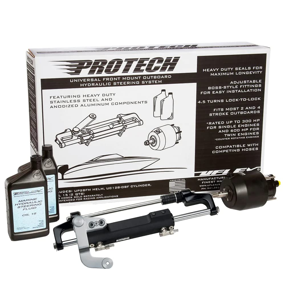 Uflex Protech 3.1 Front Mount Ob Hydraulic System - Includes Up28 Fm Helm, Oil & Uc128-Ts/3 Cylinder - No Hoses