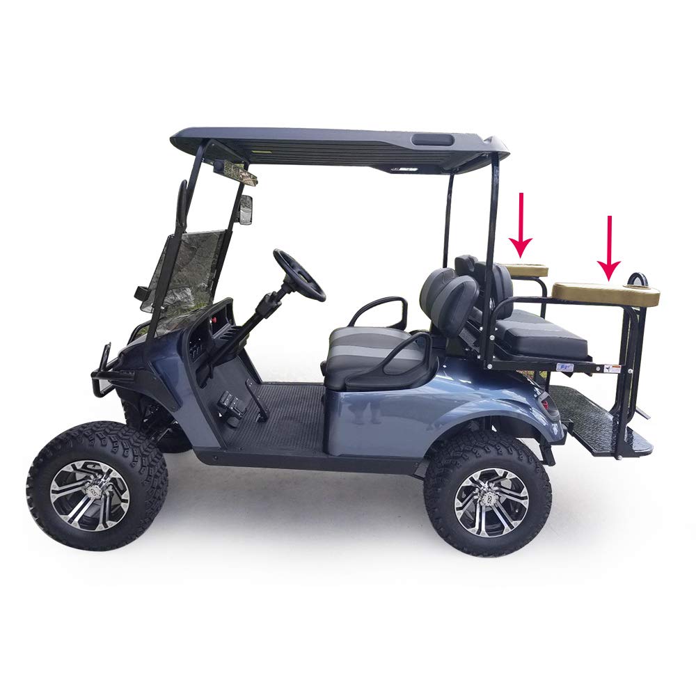 Vrracing 1 Pair Rear Armrest Cushion With Holder Cup For Club Car,Compatible For Yamaha,For Ezgo Golf Cart Beige
