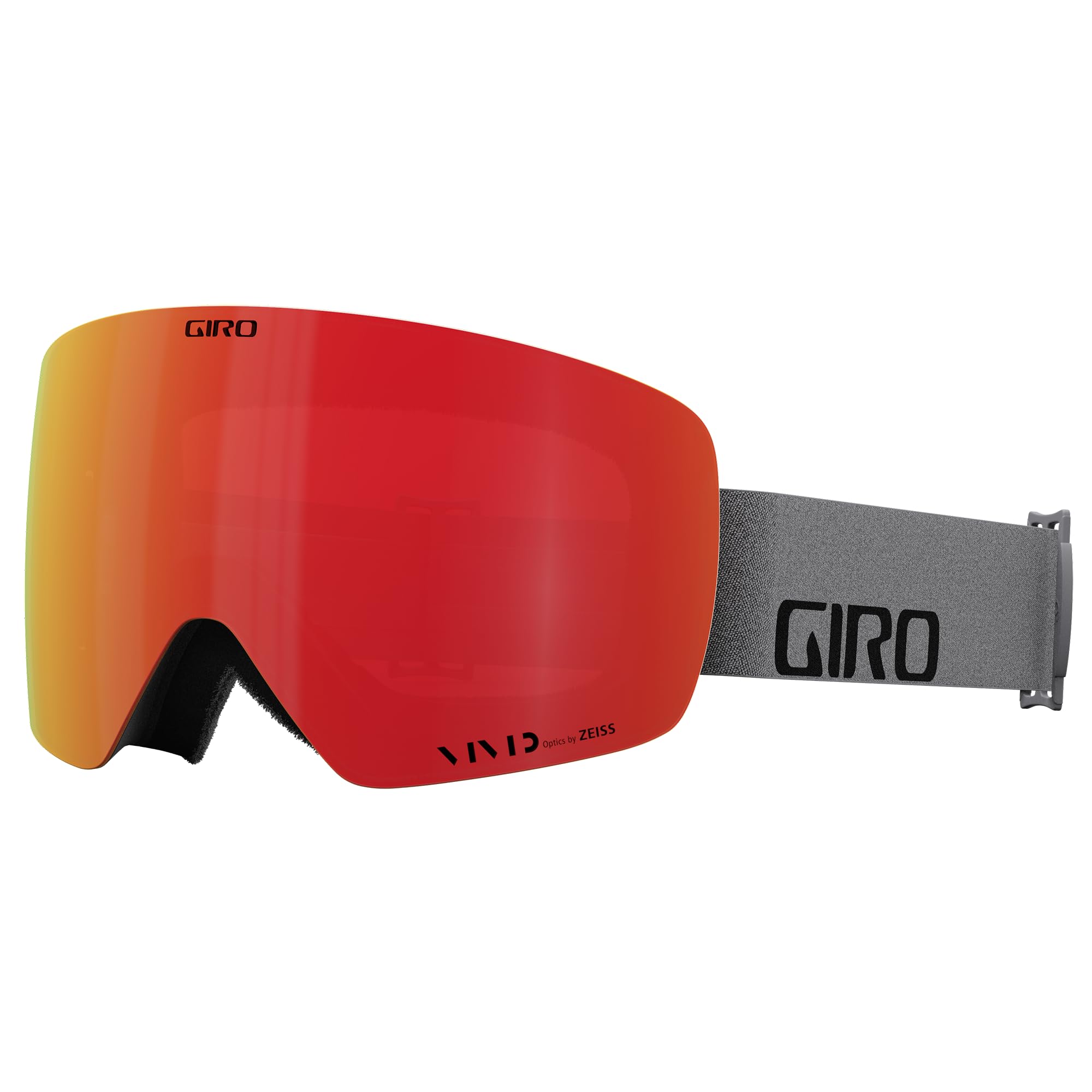 Giro Contour Ski Goggles - Snowboard Goggles for Men & Women - Grey Wordmark Strap with VIVID Ember/VIVID Infrared Lenses
