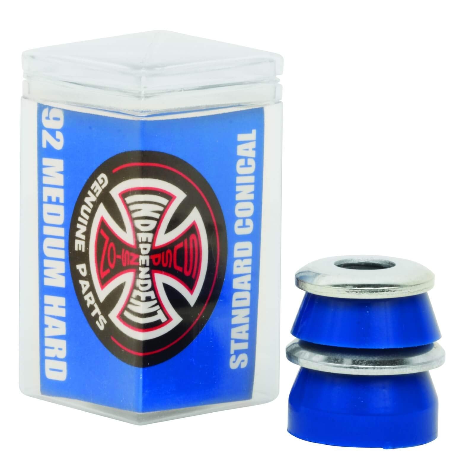 Independent Truck Co. Standard Conical Cushions Blue Skateboard Bushings - 2 Pair With Washers - 92A