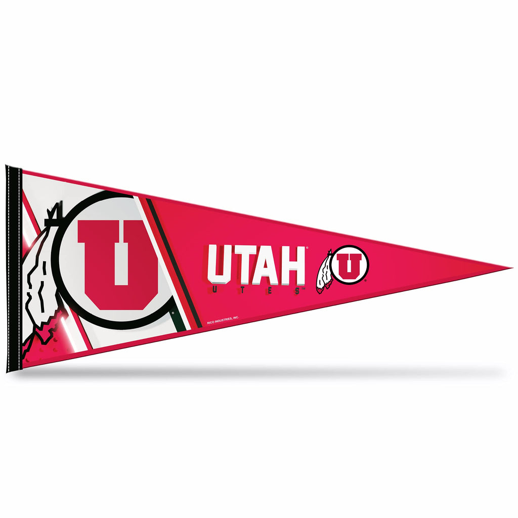 Rico Industries Ncaa Utah Utes Primary 12'' X 30'' Felt Wall D  Cor Pennant - Great For Home/Bed Room/Man Cave D  Cor