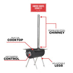Us Stove Ccs14 Caribou Backpacker Portable Camp Stove - 14 Inch, Black, Small