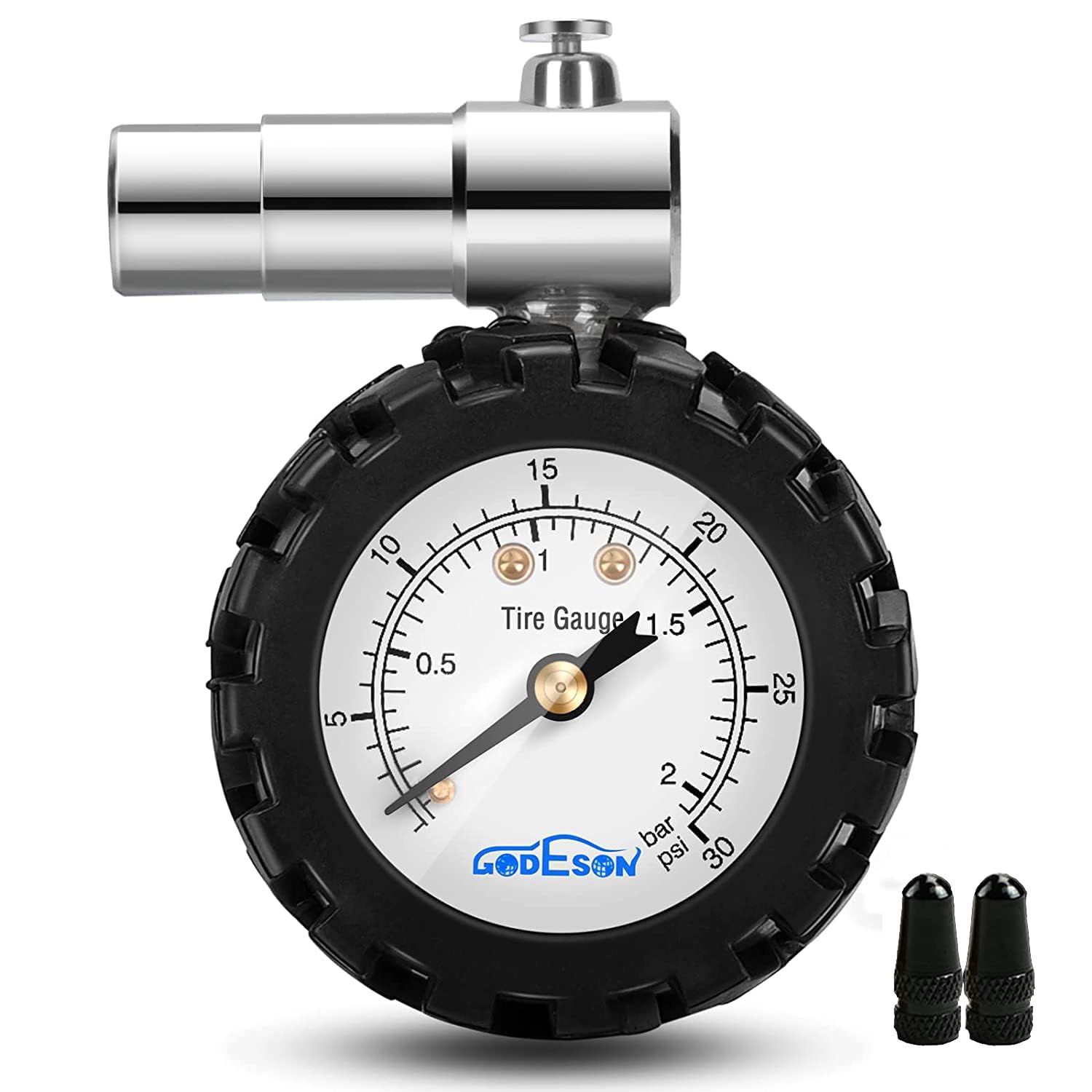 Godeson Presta Valve Gauge,Presta Valve Tire Pressure Gauge With Bicycle Air Pressure Relief Range To 0-30Psi /0-2Bar, Perfect F