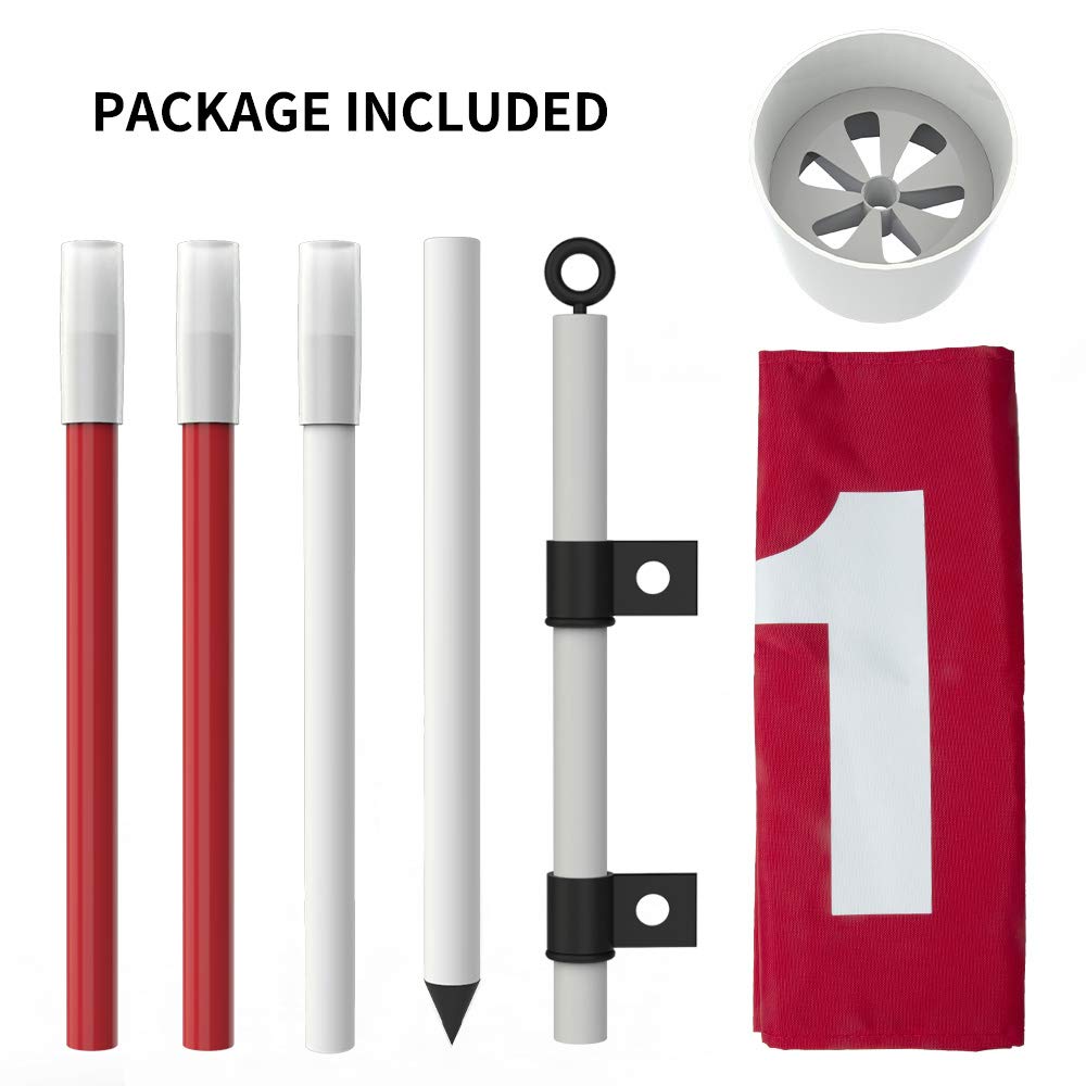 Thiodoon Golf Flagstick 6Ft Golf Flag And Cup For Yard Pro Detachable Golf Hole Cup And Flag For Driving Range Backyard Upgrade