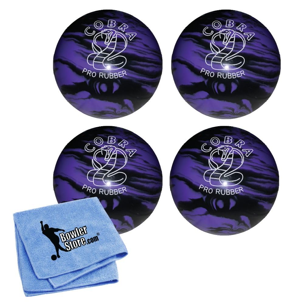 EPCO Candlepin Bowling Balls - Cobra Pro Rubber - Lavender & Black (4 1/2 inch- 2lbs. 6oz.) 4 Balls