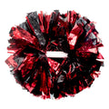Hooshing 6Pcs Pom Poms Cheerleading Metallic Black And Red Cheer Pompoms With Baton Handle For Kids Adults Team Spirit Sports Da