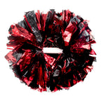 Hooshing 6Pcs Pom Poms Cheerleading Metallic Black And Red Cheer Pompoms With Baton Handle For Kids Adults Team Spirit Sports Da