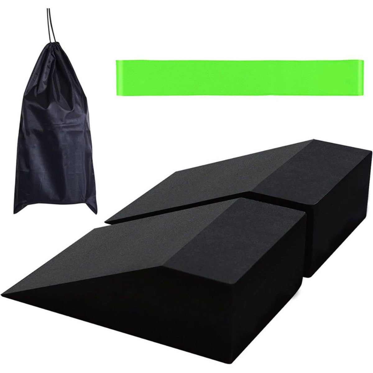 MERISHOPP Squats Ramp Set AntiSlip Stackable Squats Wedge Set Includes Storage Bag Stretching Wedge Block for Home Workout, Gym
