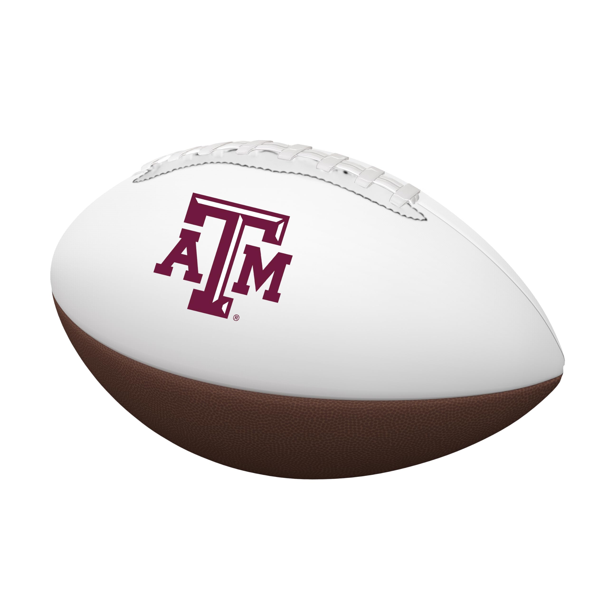 Logo Brands NCAA Texas A&M Aggies Official Size Autograph Football - Smooth White Panel for Nil Signatures, Display, or Nil Coll