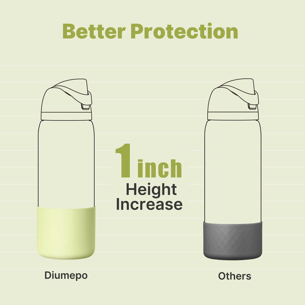 Diumepo Silicone Boot for Owala 32 oz Water Bottle, Anti-Slip Protective Sleeve, Boot Bottom Base (Green)