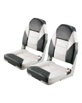 Vevor High Back Boat Seat 2 Pack, Folding Fishing Boat Seat With Thickened Sponge Cushion & Waterproof Pvc Leather, Aluminum All