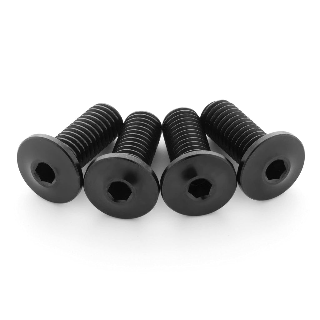 Terske Ultra-Low Profile Superlight Black Titanium Bottle Cage Bolts: 4-Pack